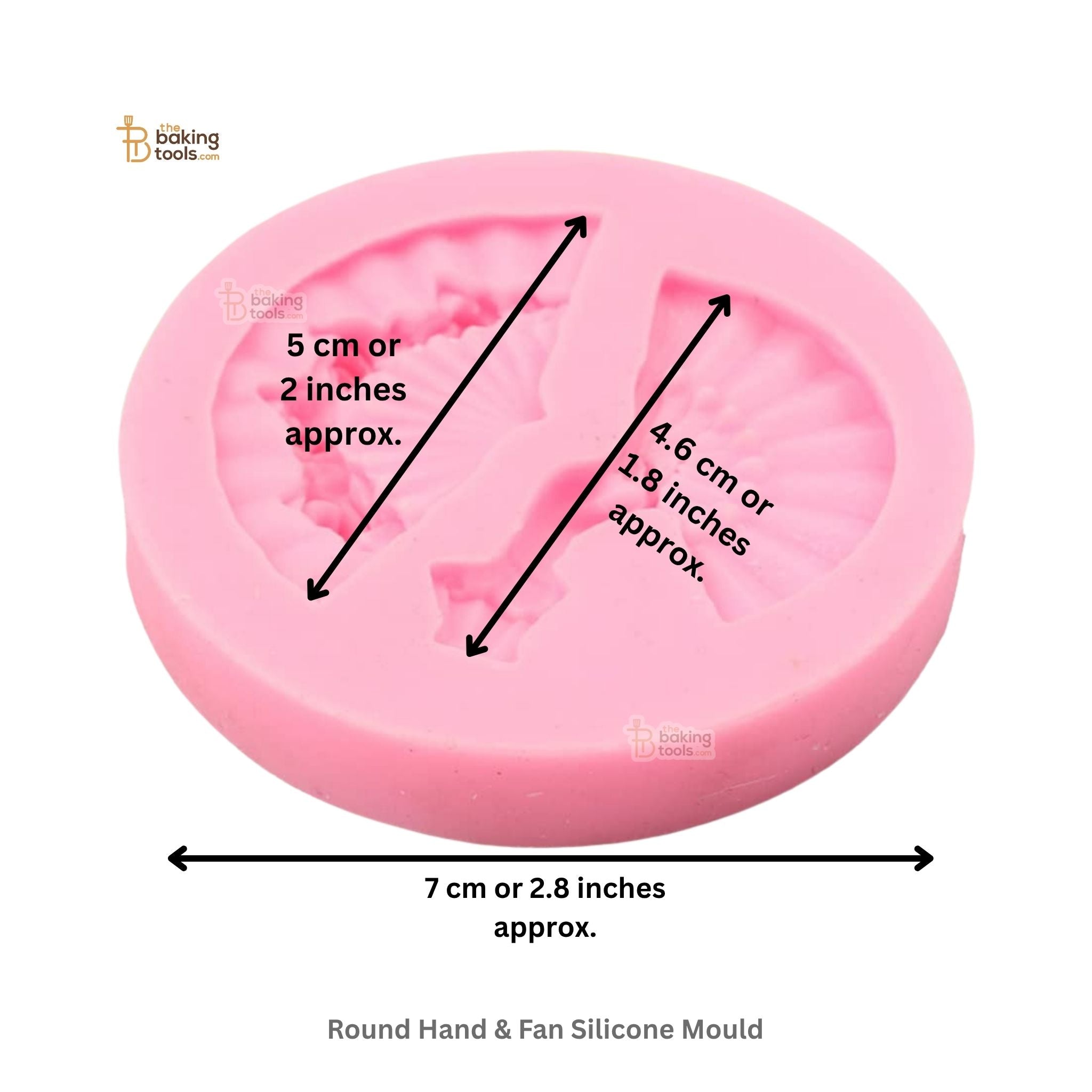 Round Han Fan Silicon Mould WIth Dimension